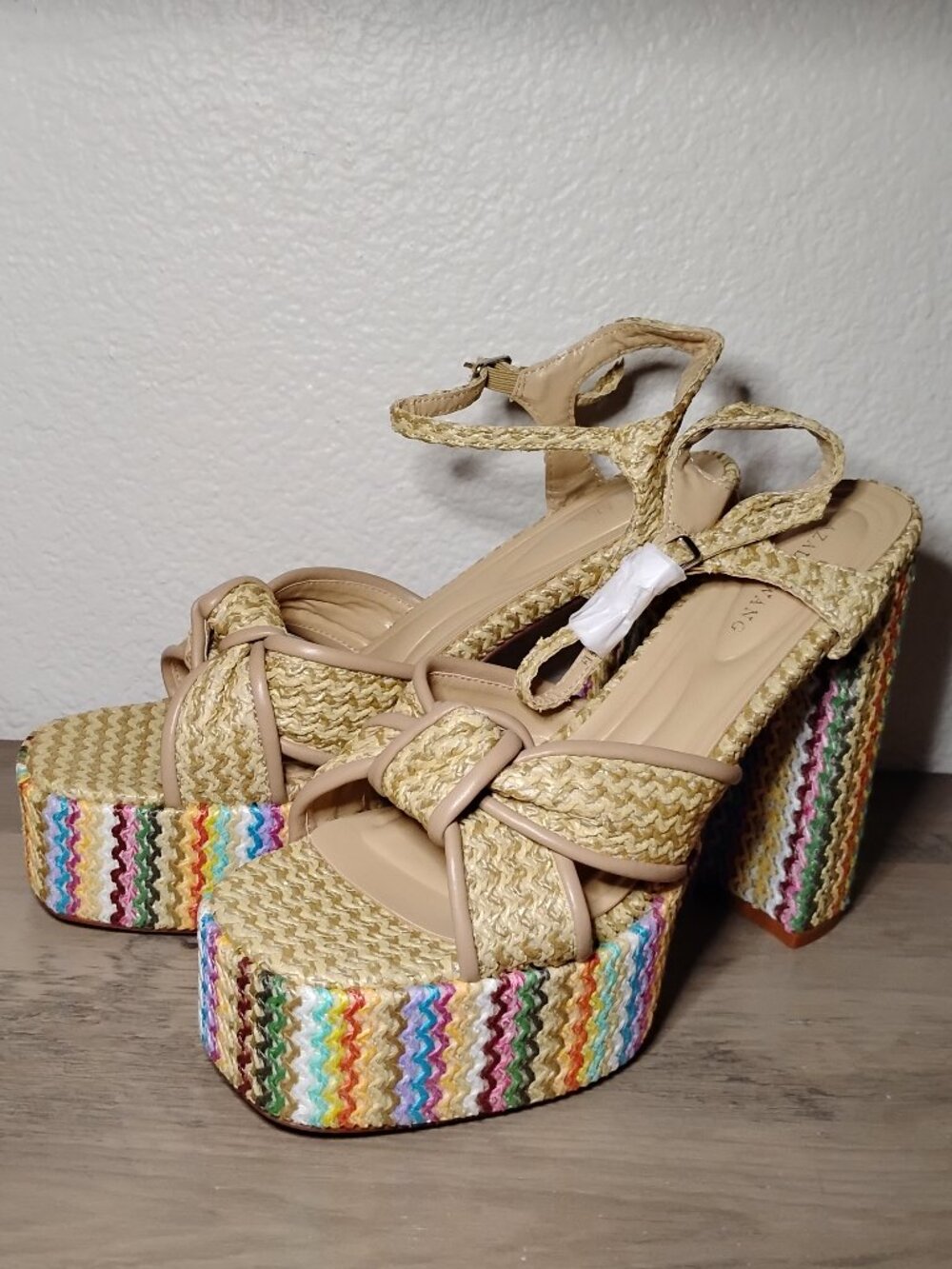 AZALEA WANG FLAVIA MULTI RAFFIA PLATFORM SANDAL